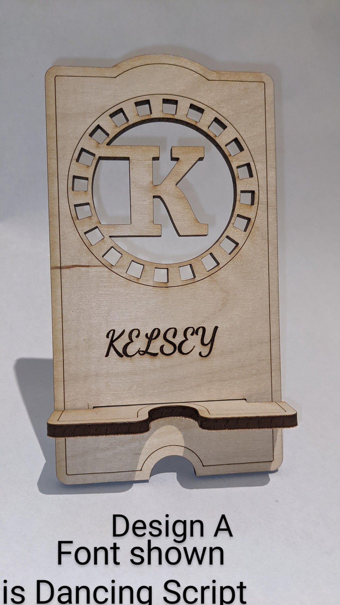 Cell Phone Stand - Cherry Wood - Customized/Personalized - Wood Cell Phone Holder