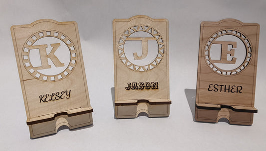 Cell Phone Stand - Cherry Wood - Customized/Personalized - Wood Cell Phone Holder